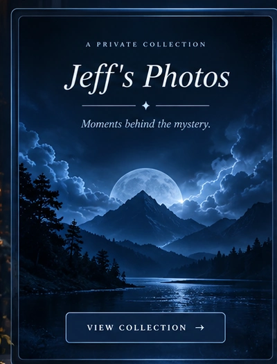 Jeff's Photos: moonlit mountains, blue lightning and a lake. View Collection.