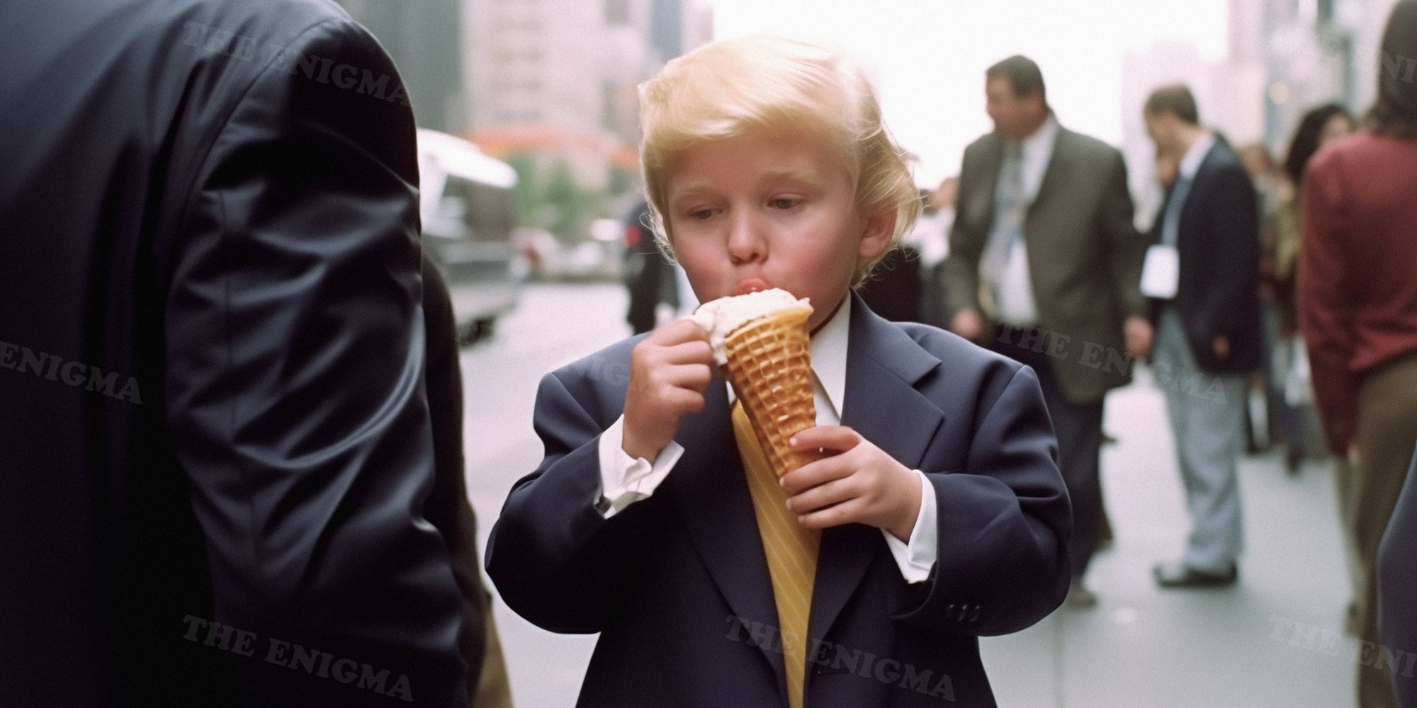 Baby Trump eat ice cream