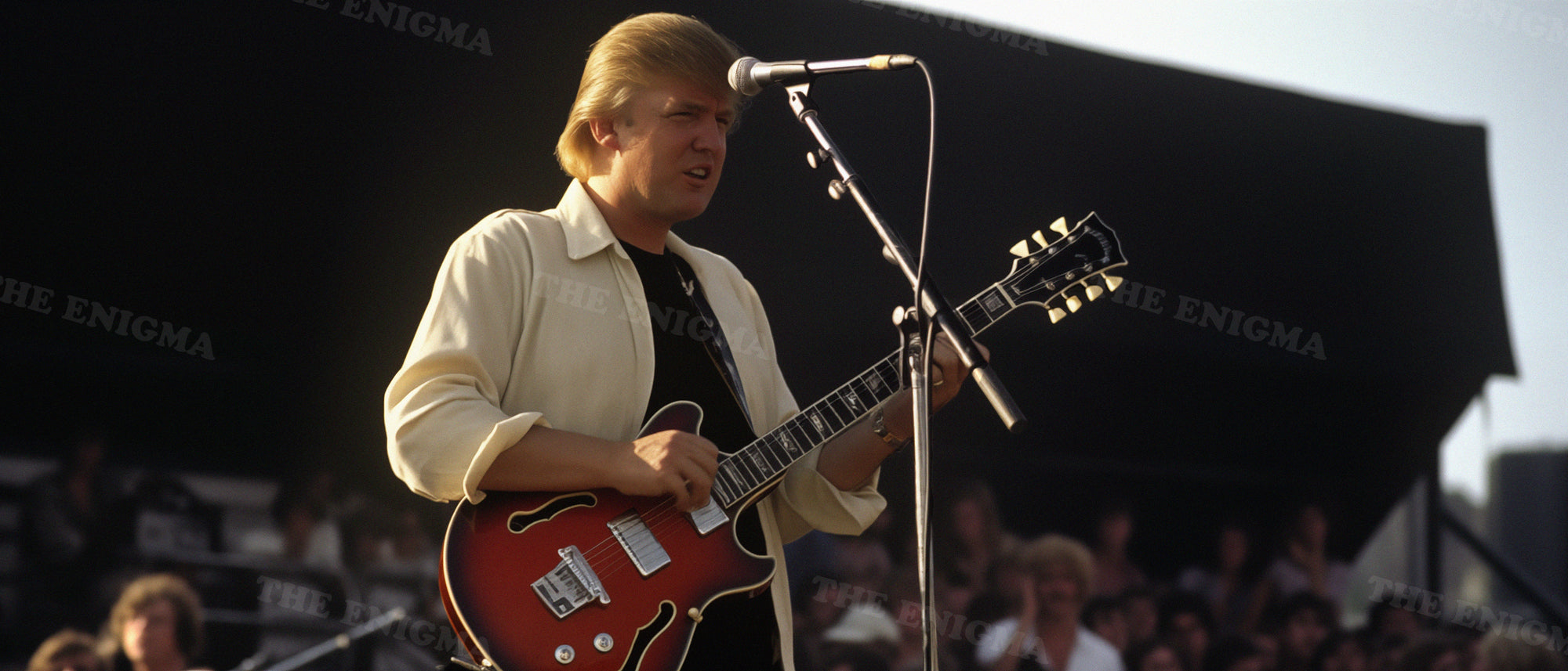 Young Trump with guitar